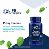 Life Extension Peony Immune - White Peony Root-Extract Supplement for Healthy Immune Support and Cell Balance - Non-GMO, Gluten-Free, Vegetarian - 60 Capsules