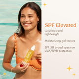 Kopari Sun Shield Body Glow | SPF 50 UV Protection Sheer Sunscreen Gold Shimmer Mica | Sweat and Water Resistant | Antioxidant Vitamin E Vegan Cruelty Free | Pack of 2