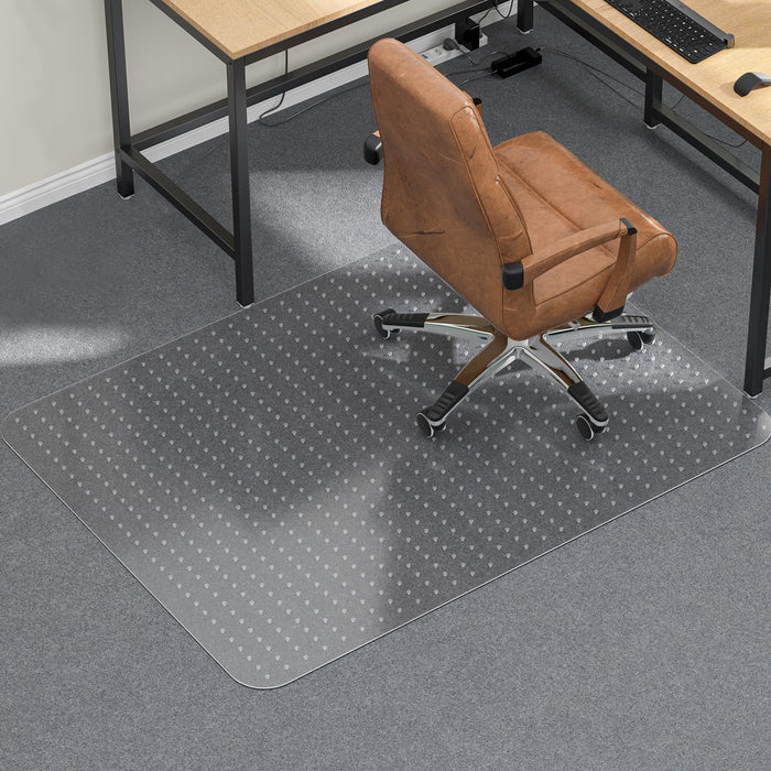 Tonaus Office Chair Mat for Carpeted, 48"×36" Transparent Carpet Floor Protector Cover Rug Mat with Non-Slip Studded Lip, Heavy Duty for Home Computer Desk Rolling Chair