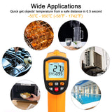 Laser Temperature Reader Gun with Data Saving Function, High Temp Infrared Thermometer Gun with High Low Temperature Alarm -58°F to 1742°F for Automobile, Cooking,BBQ, Industry Thermoworks