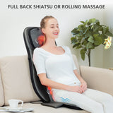 Snailax shiatsu Neck & Back Massager with Heat, Full Back Kneading Shiatsu or Rolling Massage, Massage Chair pad with Height Adjustment, Back Massager for Neck and Shoulder