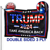 Trump 2024 Flag 3x5 Ft - 3 Ply Trump Flag 2024 Double Sided - Take America Back Flag - Bright Vivid Colors Donald Trump Flags 3x5 Outdoor - Indoor Outdoor Trump Banner - Trump Merchandise 2024