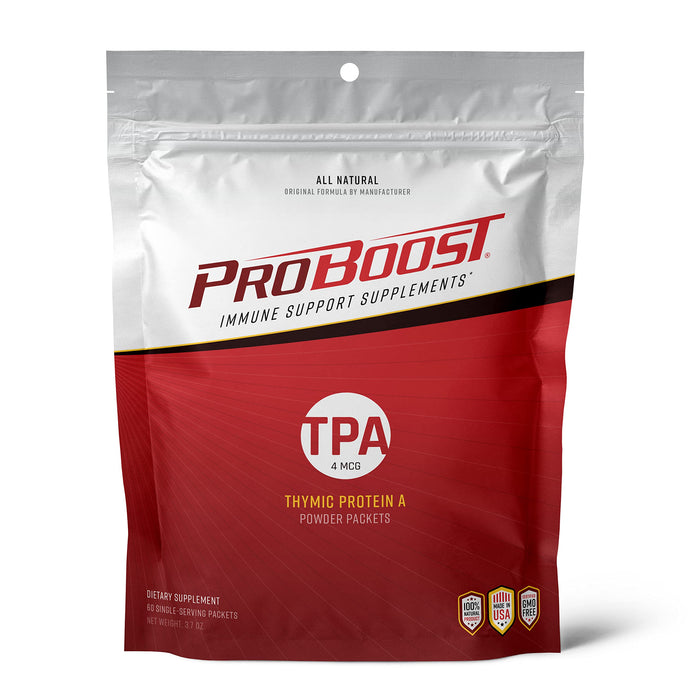 ProBoost, 4 McG Thymic Protein A (TPA) Powder Packets - All Natural, Non-GMO, Immune Regulation and Support Supplement - 60 Packets, 4 McG TPA/Serving