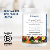 Metagenics PhytoGanix - Organic Fruit & Vegetable Superfood Powder Blend - Tropical Fruit Flavor - 29 Servings - 10.58 Oz