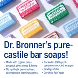 Dr. Bronner's - Pure-Castile Bar Soap (Eucalyptus, 5 ounce, 6-Pack) - Made with Organic Oils, For Face, Body and Hair, Gentle and Moisturizing, Biodegradable, Vegan, Cruelty-free, Non-GMO