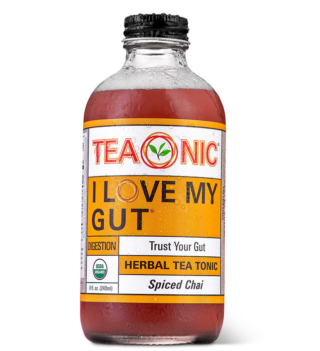 TEAONIC I Love My Gut Detox Tea, Herbal Tea, Hibiscus Tea With Ginger And Dandelion Root, USDA-Certified, Sugar-Free, Caffeine-Free, Pack of 12, 8 Fl. Oz Each