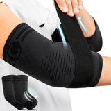 CAMBIVO Elbow Compression Sleeve with Removable Strap for Men & Women, Elbow Brace for Tendonitis and Tennis Elbow, Golfers Elbow Brace for Weightlifting, Arthritis, Workouts, and Reduce Joint Pain