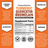 Turmeric Quercetin with Bromelain Supplement - Natural Extra Strength Immune and Joint Support with BioPerine Black Pepper for Max Absorption - Organic Tumeric Bromelain Supplement Vegan Safe, Non-GMO