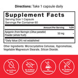 FORCE FACTOR Apigenin Supplement for Relaxation and Stress Support, Powerful Bioflavonoid and Antioxidant, Apigenin 50mg, Premium Quality, Vegan, Non-GMO, 60 Capsules (Packaging May Vary)