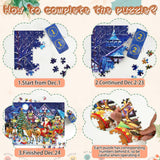 Christmas Advent Calendar Puzzle 2024 24 Days of Countdown Jigsaw Puzzle Calendar -1008Pcs Family Game Deer Puzzles for Christmas Gift Toys Teens