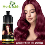 Herbishh Hair Color Shampoo for Gray Hair – Magic Hair Dye Shampoo – Colors Hair in Minutes–Long Lasting–500 Ml–3-In-1 Hair Color–Ammonia-Free (Burgundy)