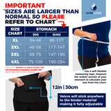 QORE LOGIQ Plus Size Abdominal Binder Post Surgery for larger Men + Women - Postpartum Belly Band - Compression Garment - Hernia Belt For Men + Woman - C Section Belly Binder - Adjustable (Black 2XL)