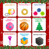 HelloJoy Christmas Pop Fidgets Advent Calendar 2024 for Boys Girls, 24 Days Countdown Calendar Push Pop Bubble Set Sensory Toys Pack for Kids Adult Teens, Xmas Party Favors Carnival Treasure Classroom Prizes