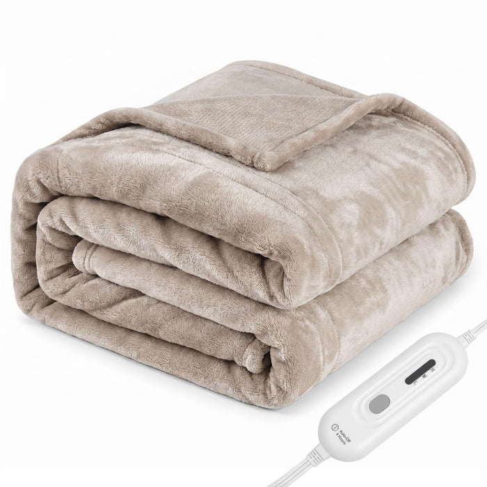 Tefici Heated Blanket Throw,Ultra Soft 2-Layer Flannel Electric Blanket