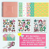 DOODLE HOG Journal for Girls, Teens - Journal Kit Includes 40 Page Journal, Stickers, Keychain, Markers, Washi Tape & Poster. Great Teen Girl Gifts! (Dotted Pink Scrapbook Kit)