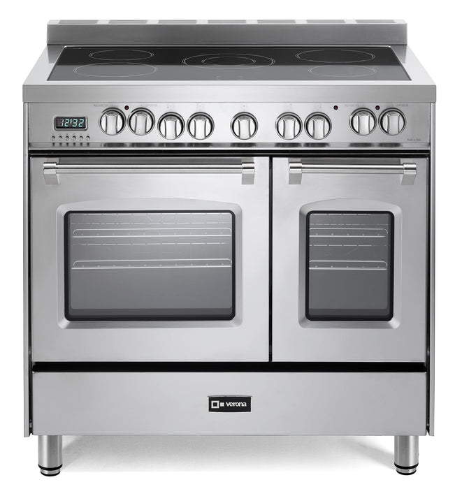 Verona Prestige Series VPFSEE365DSS 36 Inch All Electric Freestanding Range Double Oven Convection, 5 Radiant Elements in Stainless Steel