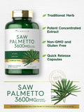 Carlyle Saw Palmetto Extract | 3600mg | 250 Capsules | Non-GMO and Gluten Free Formula from Saw Palmetto Berries