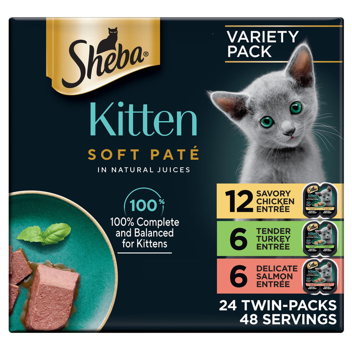 Sheba Perfect Portions Kitten Pate Wet Cat Food, Multipack, 2.6 oz, 24 ct