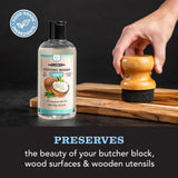 CLARK'S Coconut Cutting Board Oil - Refined for Kitchen Countertops - Butcher Blocks - Wooden Bowls - Clark's Cutting Board Oil - Seals Wood - Food Safe - No Mineral Oil - Clark Brush Compatible