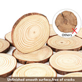 Binswloo 40 Pcs Natural Wood Slices Ornaments, 3.1-3.5 Inch Unfinished Craft Wooden Circles Round Wood Discs for Crafts Arts DIY Paintings Wedding Christmas Tree Decoration Coasters