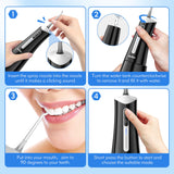 Water Flosser with 300mL/10.1oz Tank 4 Modes 6 Jet Tips,Dental Oral Irrigator for Home and Travel for Oral Care,USB Rechargeable Cordless Water Dental Picks for Teeth Cleaning,IPX7 Waterproof