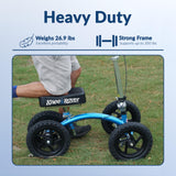 KneeRover Quad All Terrain Knee Scooter for Adults for Foot Surgery Heavy Duty Knee Walker for Broken Ankle Foot Injuries Recovery - Leg Scooter Best Knee Crutch Alternative (Metallic Blue)