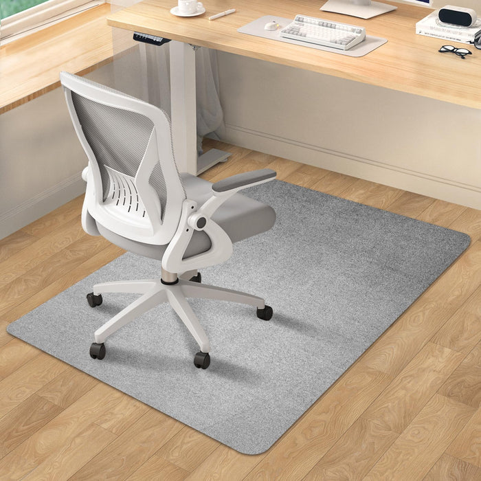 SHAREWIN Office Chair Mat for Hardwood/Tile Floor, 55"x35" Computer Gaming Chair Mat, Under Desk Low Pile Office Rug, Easy-Clean Floor Protector Mat, Light Grey