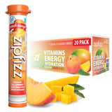 Zipfizz Daily Energy Drink Powder, Peach Mango, 20 Pack | 3-in-1 Sustained Energy, Rapid Hydration, and Essential Vitamins | Sugar-Free | Electrolyte Powder | Contains Vitamin B-12 & Antioxidants