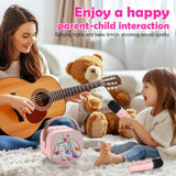 Mini Karaoke Machine for Kids Adults,Portable Bluetooth Karaoke Speaker for Adults Kids with 2 Microphones for 6 7 8 9 10 11 12 Years Old Girls Boys Gifts Toys for Christmas Birthday, Pink