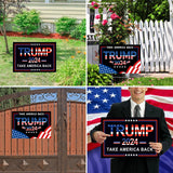 Trump 2024 Yard Signs with H-Stakes, 2PCS 16" X 12" Trump 2024 Take America Back Yard Signs, Placard Voted for Trump Outdoor Lawn Yard Garden Decoration