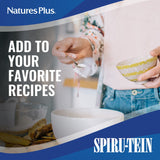 NaturesPlus SPIRU-TEIN Shake - Raspberry Royale Flavor - 1.12 lbs, Protein Powder - Plant Based Meal Replacement, Vitamins & Minerals for Energy - Vegetarian, Gluten-Free - 15 Servings