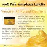 Lanolin 8 oz. Pure 100% USP grade. Skin protectorate and moisturizer that delivers deep hydration and nourishment, excellent as a nipple cream. Made by DMSOStore