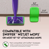 Reusable Floor Mop Pads - Swiffer Wet Jet Compatible Refills 4 Pack - Machine Washable, 12-inch Microfiber Mop Swiffer Wet Pads - Eco-Friendly Household Cleaning Supplies