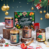 Christmas Candle Set | 4Pack Christmas Scented Candle Holiday Candle Gifts - Soy Candles Home Scented, Christmas Gift for Women and Men - Christmas Scents of Christmas Tree/Spice/Cookies/EVE