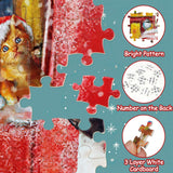 Advent Calendar Puzzle - Christmas Dogs and Cats 1008 Pieces Puzzles for Adults and Kids 24 Days Christmas Countdown Calendar, Advent Calendar 2024 Christmas Decorations Gifts for Boys Girls