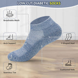 Revosoxs Diabetic Socks for Men and Women,5 Pairs Non-Binding Low Cut Diabetic Socks,Loose Top Wide Diabetic Socks Size 5-10 10-13(5 pairs Dark color-Large)