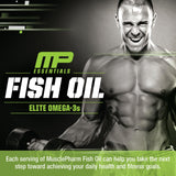 MusclePharm Essentials Fish Oil, Elite Omega 3 Supplement, Supports Joints, Muscular Performance & Recovery, Brain, Heart & Immune Health, 2000mg Omega 3 Fish Oil Per Serving, 60 Softgels, 30 Servings