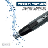 WAHL Micro Groomsman Battery Personal Trimmer for Hygienic Grooming with Rinseable, Interchangeable Heads for Eyebrows, Neckline, Nose, Ears, & Other Detailing - 05640-600