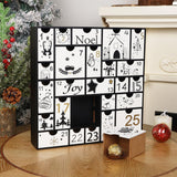 Juegoal Black Advent Calendar, 11.8 Inch Christmas Wooden Advent Calendar with 25 Large Drawers, Christmas Countdown Calendar 2024, Premium Wood Hand Painted Refillable Advent Cute Holiday Decoration