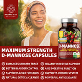 Number One Nutrition 2-Pack N1N Premium D Mannose with Cranberry and Dandelion [Max Strength, 1350mg] Supports Urinary Tract Health, Flush Impurities and Bladder Health Support, 240 Veg Caps