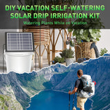 39 FT Solar Drip Irrigation Kit System, Garden Watering System，3W 3000mAh Larger Capacity，Auto Easy DIY Watering Device, Automatic Outdoor/Indoor Irrigation,Support 15Pots(Expansion Kit)