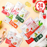 Swiffen 24 Pcs Fruits Beauty Hand Foot Mask Bulk Hydrating Hand Foot Moisturizing Gloves Shea Butter Aloe Mask for Spa Kit Beauty Skincare Gift Beauty Kits for Women