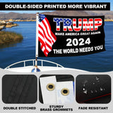 President Trump Flag 3x5 FT Trump 2024 Flag Make America Great Again Banner Indoor Outdoor 1 Ply With Vivid Patriotic Colors Design UV & Fade Resistant 2 Brass Grommets