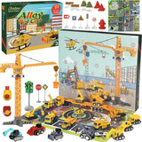 Advent Calendar 2024 Kids Boys - Alloy Construction Vehicles Toy Set - Christmas Engineering Playset Plus 2 Mats - Countdown Calendar Gift for 3-8 Year Old Children Teens