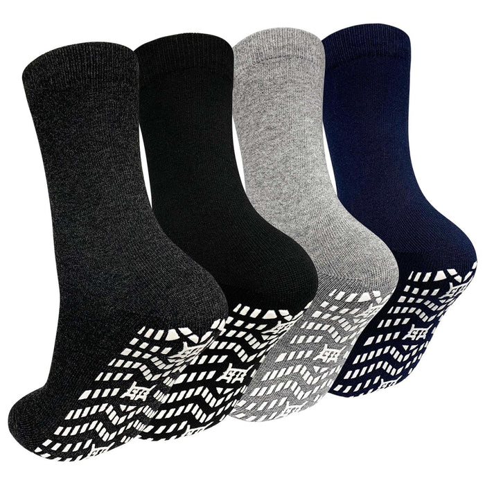 ZAKASA Non Slip Grip Socks - Non Skid Crew Grippy Socks for Men Women Anti Slip Gripper Socks for Elderly Hospital Yoga