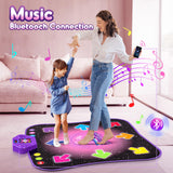 Flooyes Dance Mat for Kids 3-12 Years Old, Bluetooth Electronic Dance Pad, Light-up 8-Button Dance Mat Toys with 5 Game Modes, Christmas Birthday Toys Gifts for 3 4 5 6 7 8 9 10 11 12+ Year Old Girls