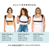 BackEmbrace Posture Corrector for Women and Men - Made in USA - Slim and Adjustable Shoulder Brace - Back Brace for Back Pain Relief - Pink Pebble Large