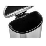 QUALIAZERO 50L/13Gal Heavy Duty Hands-Free Stainless Steel Commercial/Kitchen Step Trash Can, Fingerprint-Resistant Soft Close Lid Trashcan, 13Gal, D Shape