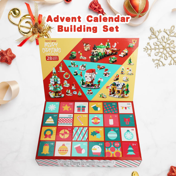 AEROQUEST Advent Calendar 2023 - Toy Building Sets for Christmas Holiday Countdown Building Block Sets for kids Toy Gift Idea to Adventure with Daily Collectible Surprises(Christmas Tree)