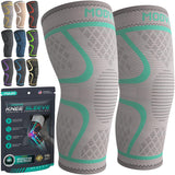 Modvel Compression Knee Brace for Women & Men - 2 Pack Knee Brace for Women Running Knee Pain, Knee Support Compression Sleeve, Workout Sports Knee Braces for Meniscus Tear ACL & Arthritis Pain Relief